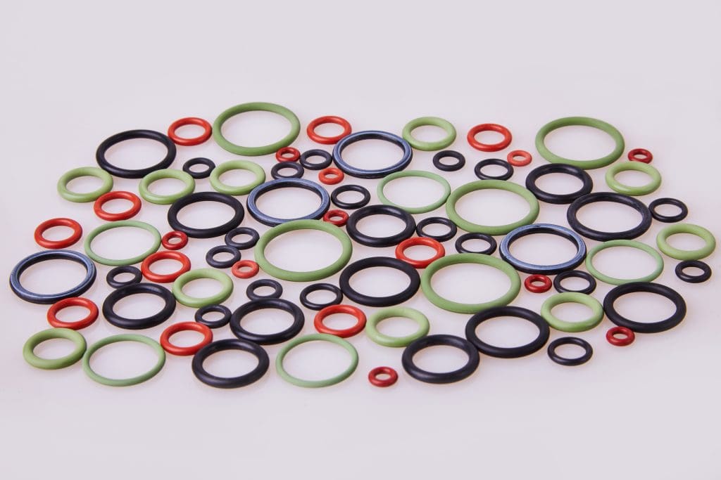 Black, red and gre hydraulic and pneumatic o-ring seals of diffe Black, red and gre hydraulic and pneumatic o-ring seals of diffe