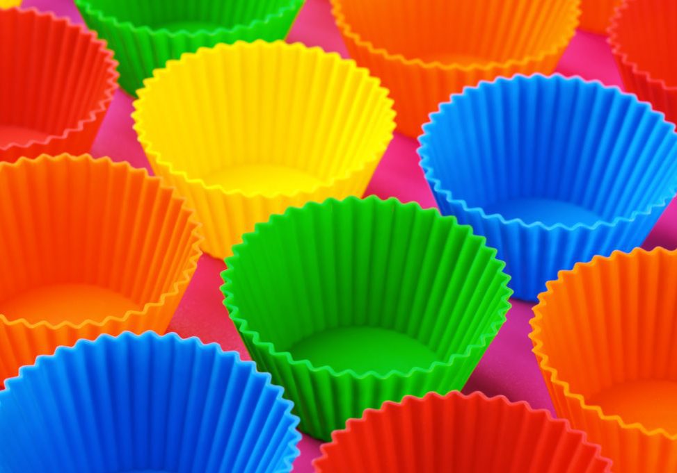 Bright colored silicone baking cupcakes and muffins rubber moulded products for the food industry